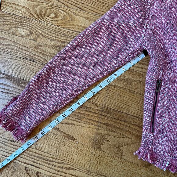 Nic + Zoe Fringe Mix Knit Dusty Rose Blazer Jacket - Small Petite - Picture 11 of 13